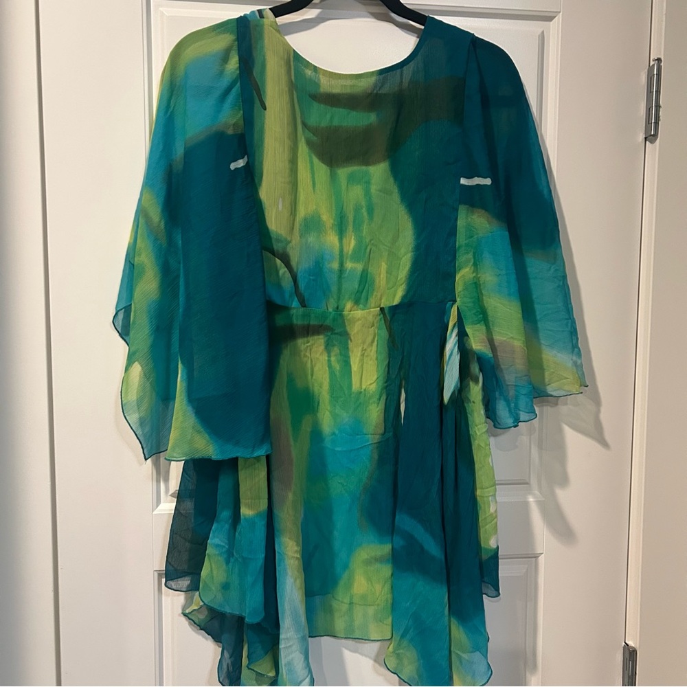 Suzy Vibrant Multicolor Sheer Kimono Top - Picture 2 of 8